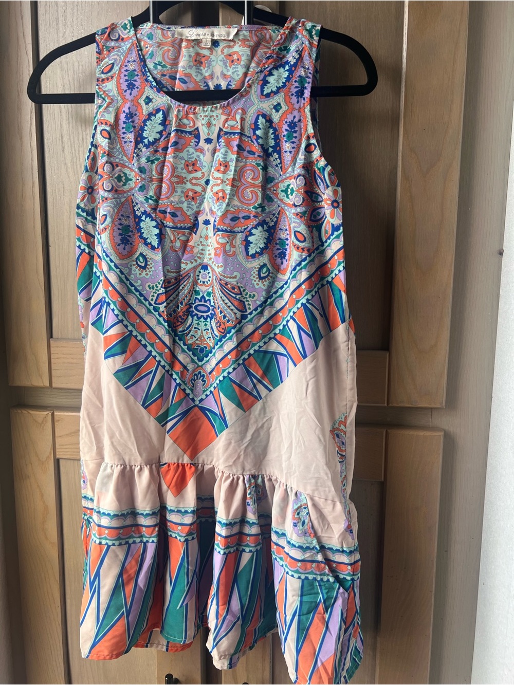 Lovers + Friends Multi-Color Paisley & Geo Print Mini Dress Size Small